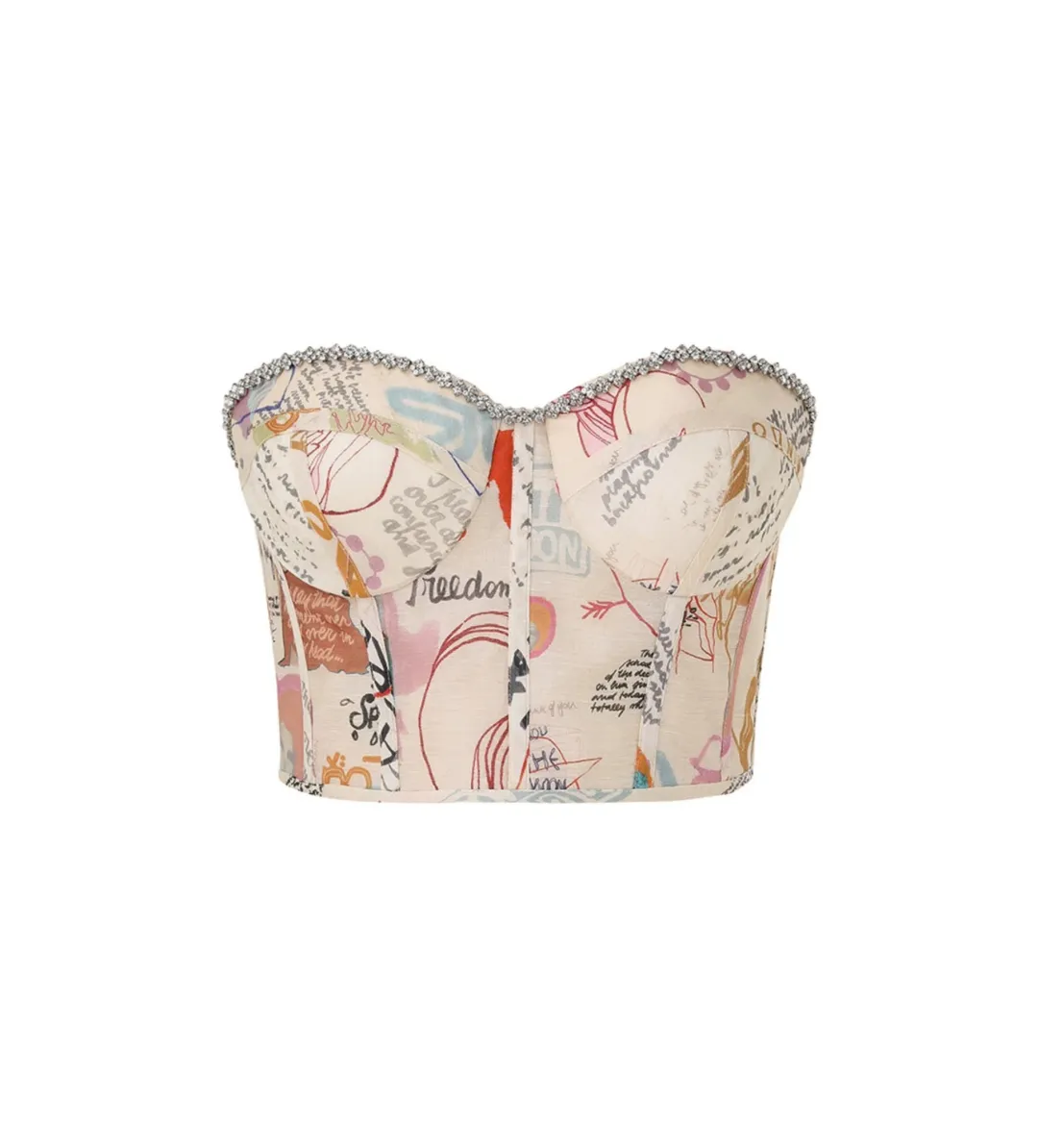 Zimmermann Crush Paneled Bodice and Shorts Set in Dear Diary Print Size 0 / AU 8 for rent on The Volte - main image