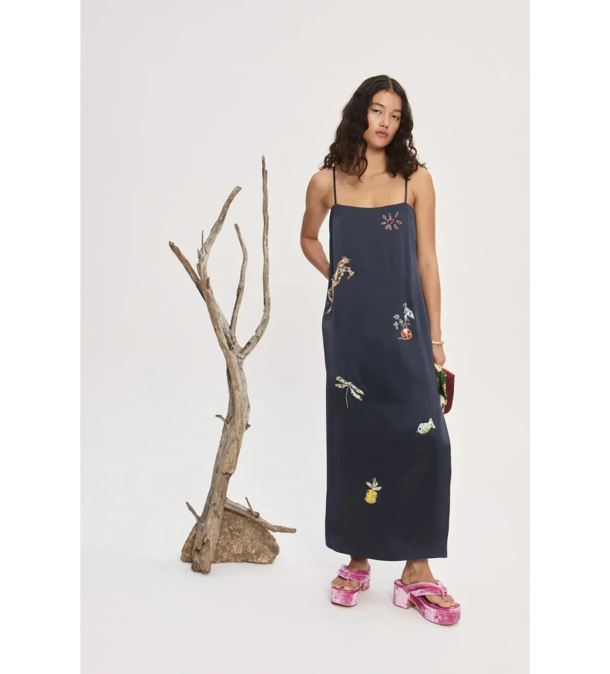 Alemais Fontaine Slip Midi Dress in Navy Size 6  for rent on The Volte - main image