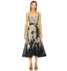 Zimmermann Balance Picnic Dress Black Hydrangea Size AU 8 for rent on The Volte - image 1