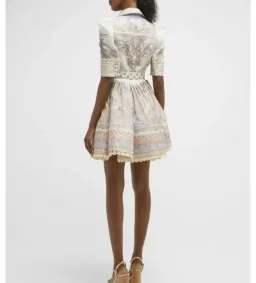 Zimmermann High Tide Mini Shirt Dress in Odyssey Print Size 2/AU 12 for rent on The Volte - image 4