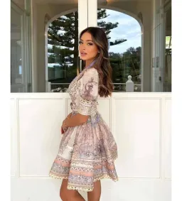 Zimmermann High Tide Mini Shirt Dress in Odyssey Print Size 2/AU 12 for rent on The Volte - image 2