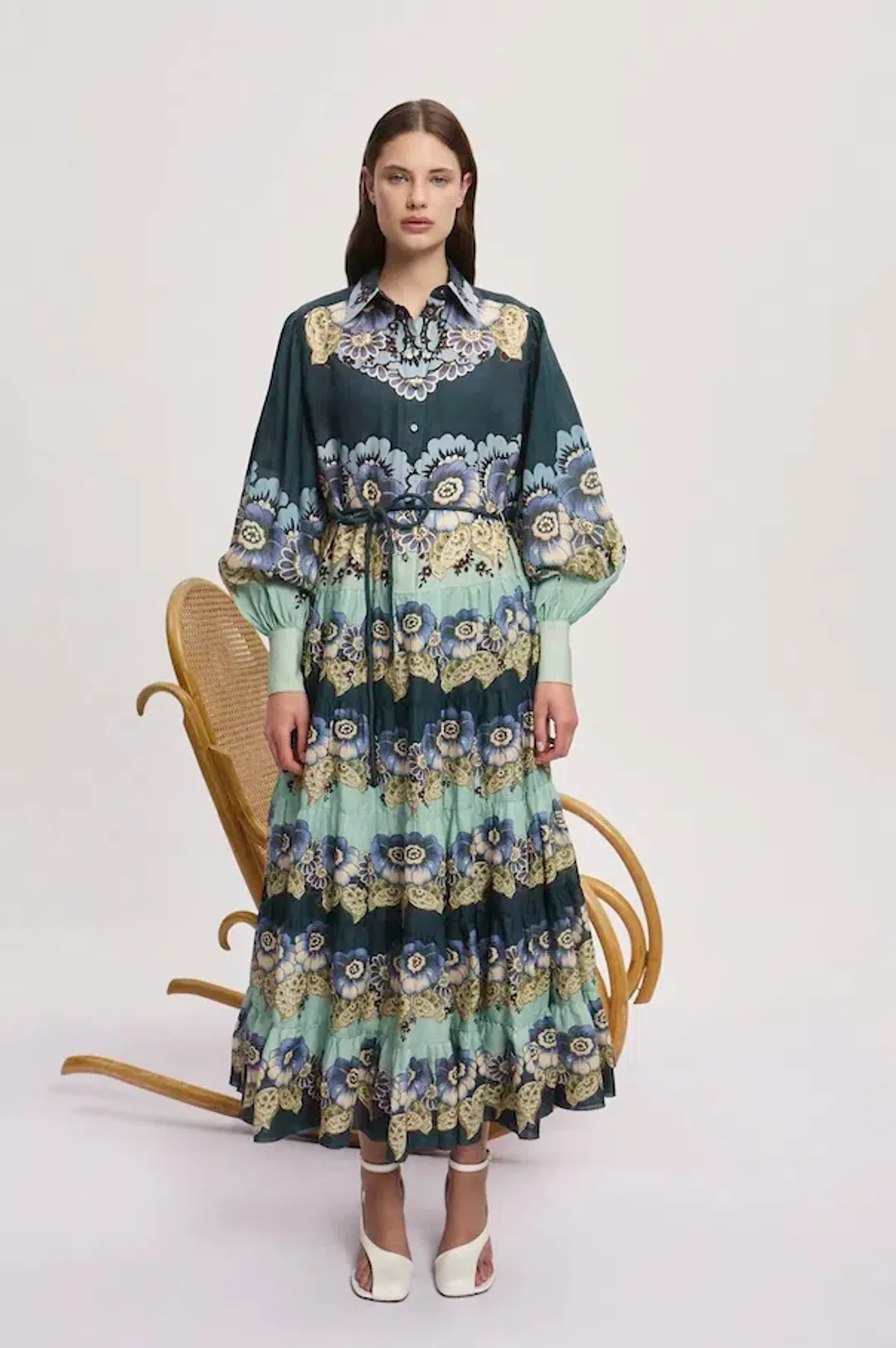 Alemais Madalena Shirtdress Multi Print Size 10 for rent on The Volte - main image