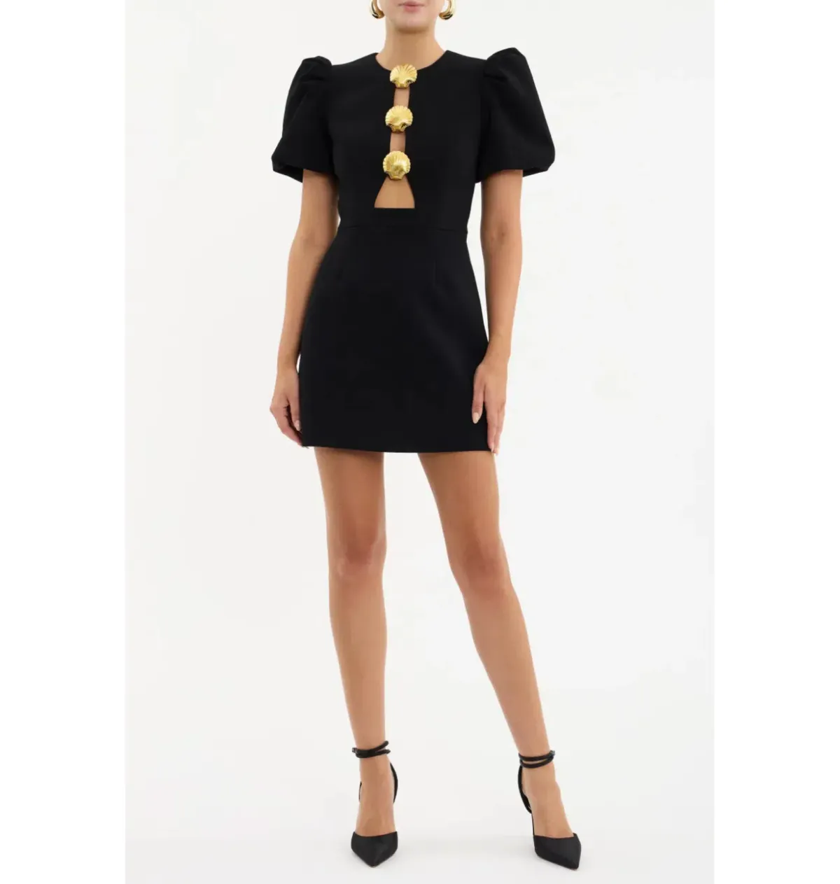 Rebecca Vallance Sirene Puff Mini Dress in Black Size AU 18 for rent on The Volte - main image