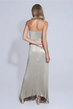 L'Idee Black Tie Gown Gold Shimmer Size 12 for rent on The Volte - image 3