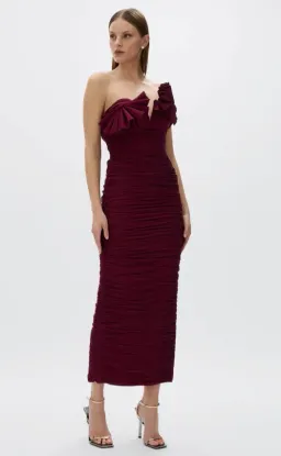 Rachel Gilbert Jensen Maxi Dress Merlot Size 8 for rent on The Volte - image 2