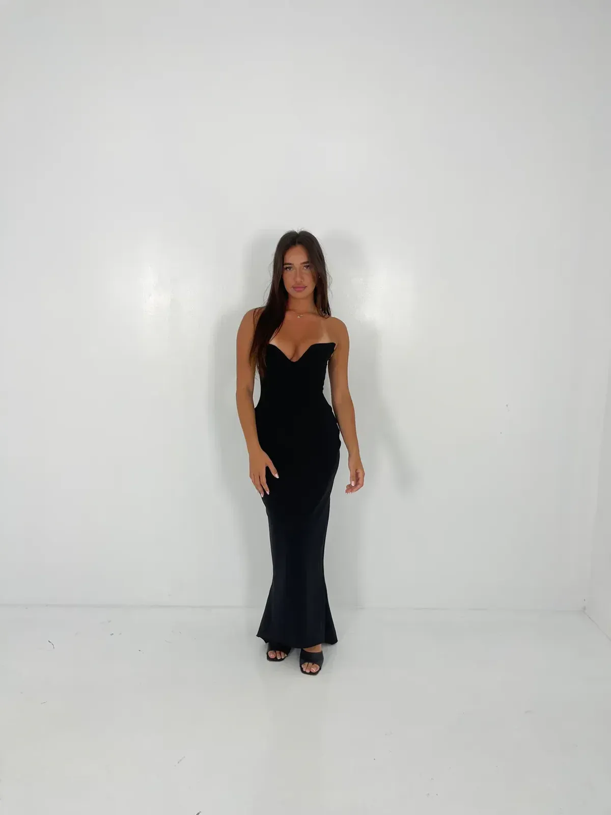 House of CB Sabine Strapless Gown in Black Size XS / AU 8 for rent on The Volte - main image