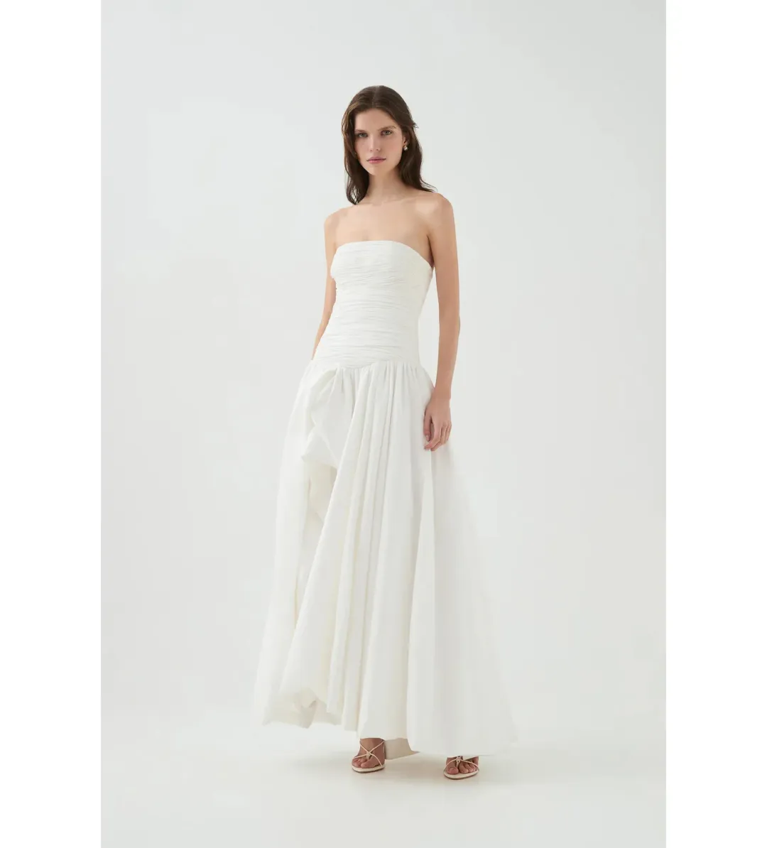 Aje Violette Bubble Hem Maxi Dress in Ivory Size 6 for rent on The Volte - main image