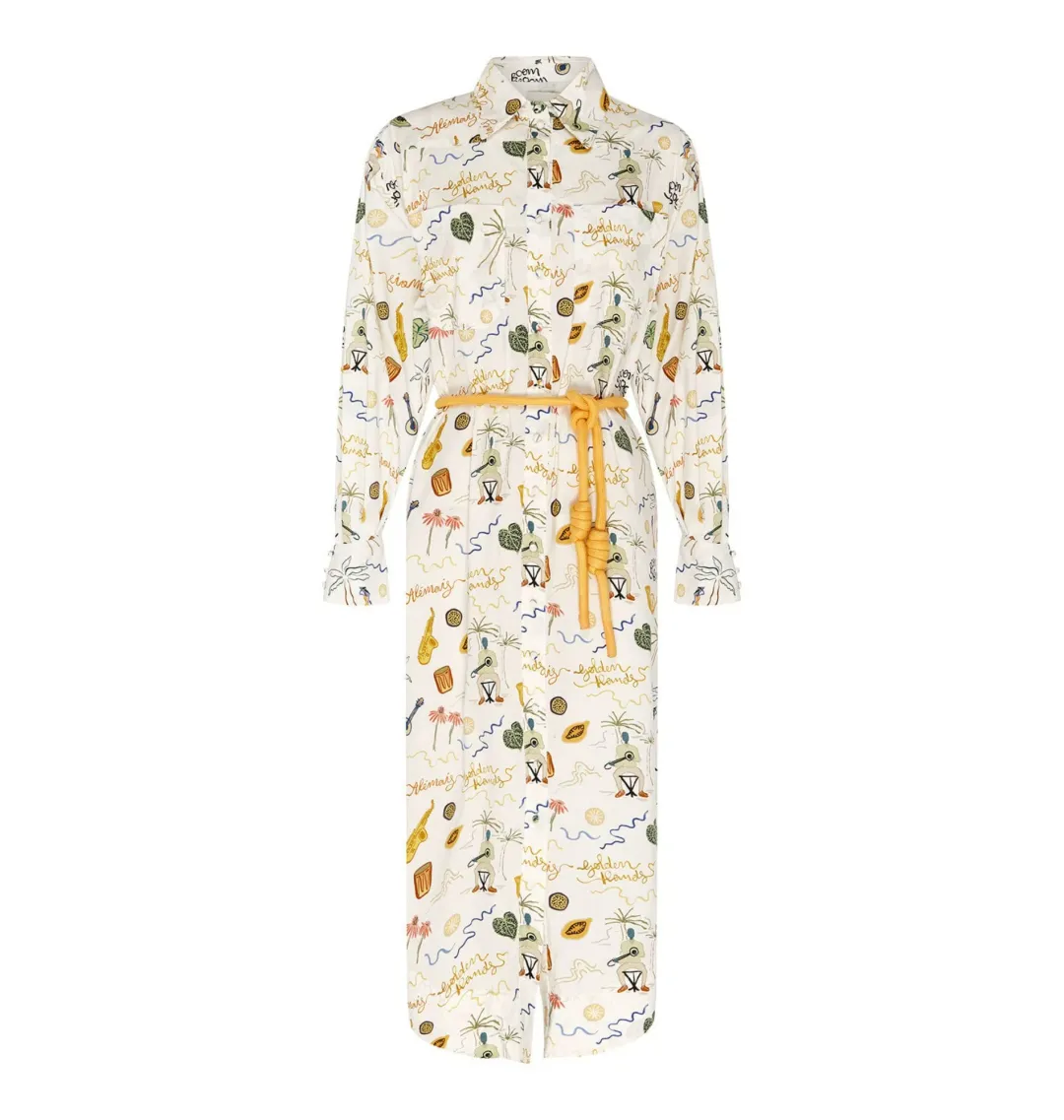 Alemais Golden Hands Shirt Dress Multi Size AU 8  for rent on The Volte - main image