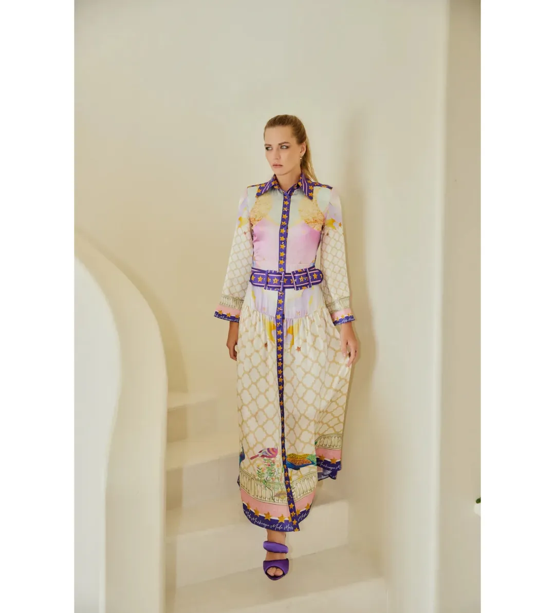 Mackenzie Mode Moonlight Silk Maxi Dress Print Size AU 16 for rent on The Volte - main image