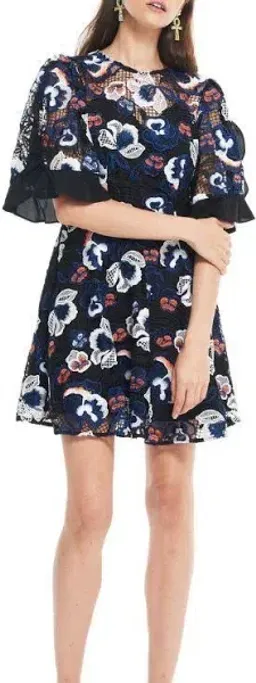 Talulah Estee Multi Lace Mini Dress Print Size 8 for rent on The Volte - image 2