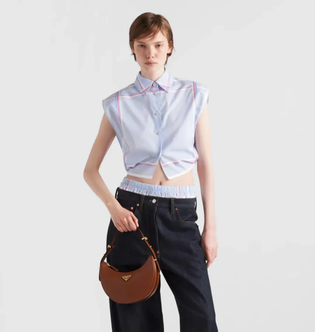 Prada Brown Arqué Shoulder Bag for rent on The Volte - main image