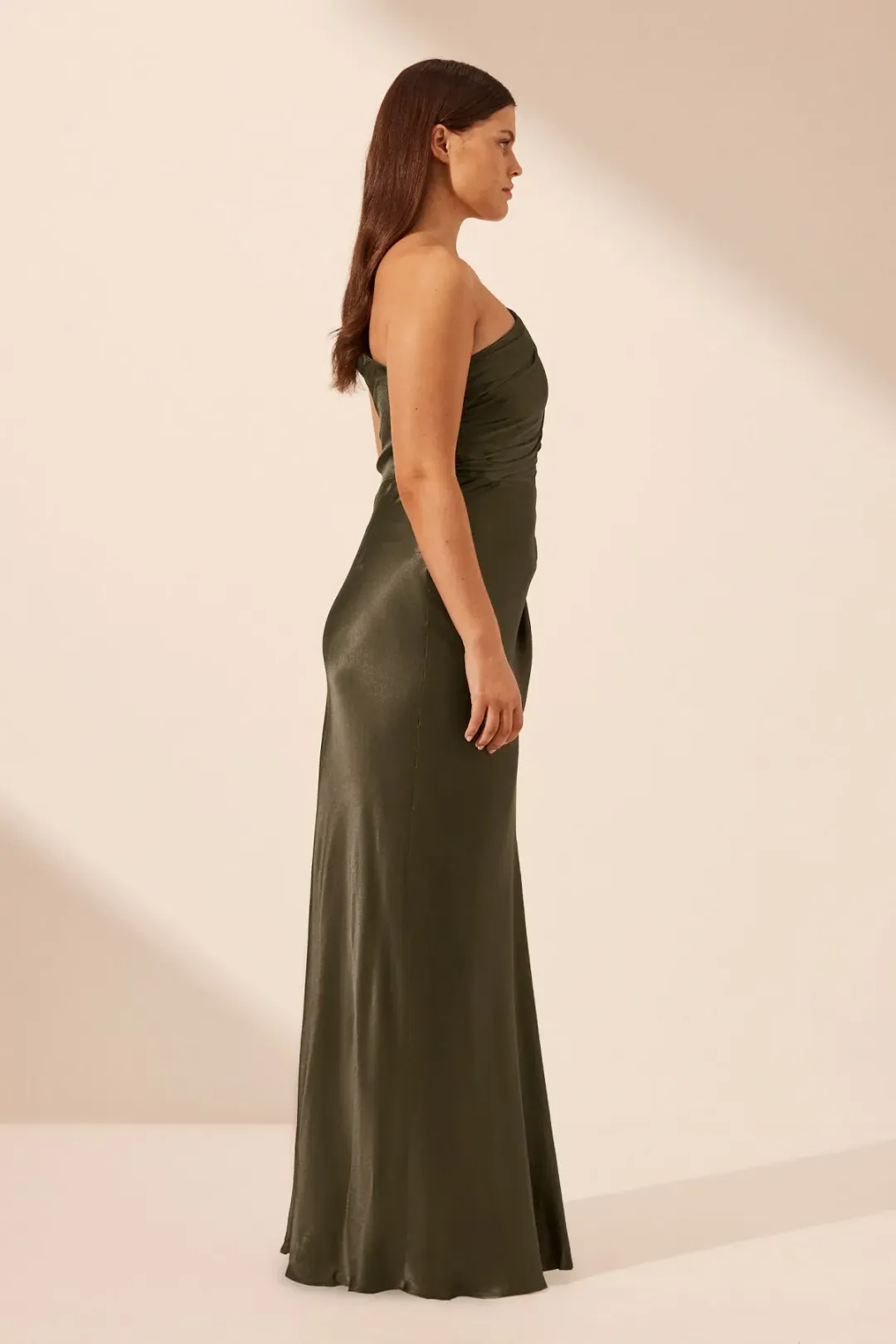 Shona Joy La Lune Gathered Maxi Dress Forest Green Size 14 for rent on The Volte - main image