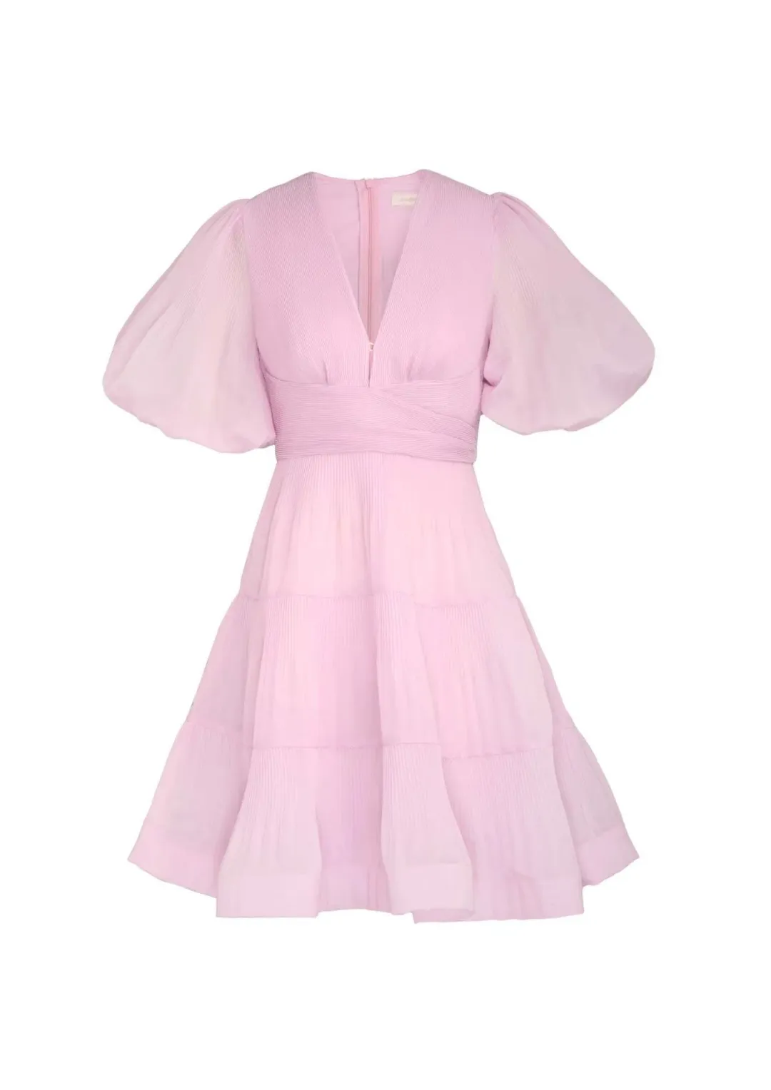 Zimmermann Pleated Mini Dress Pink Size 2 / AU 12 for rent on The Volte - main image