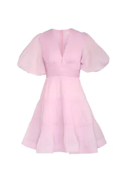 Zimmermann Pleated Mini Dress Pink Size 2 / AU 12 for rent on The Volte - image 4