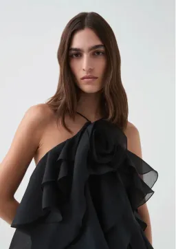 Aje Pandorea Layered Mini Dress Black 10 for rent on The Volte - image 3