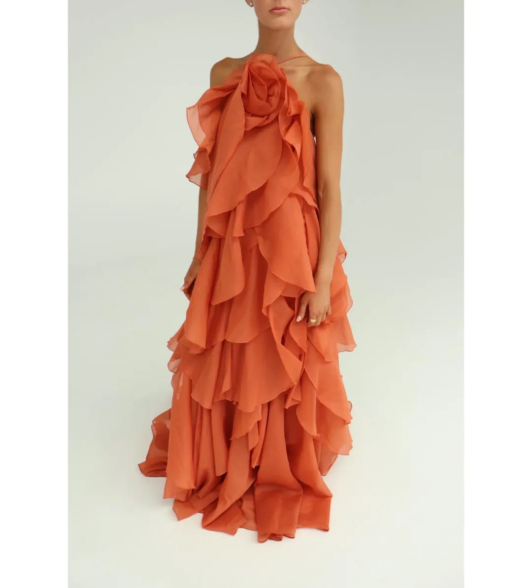 AJE Pandorea Layered Maxi Dress Cora Clay Size 8 for rent on The Volte - main image