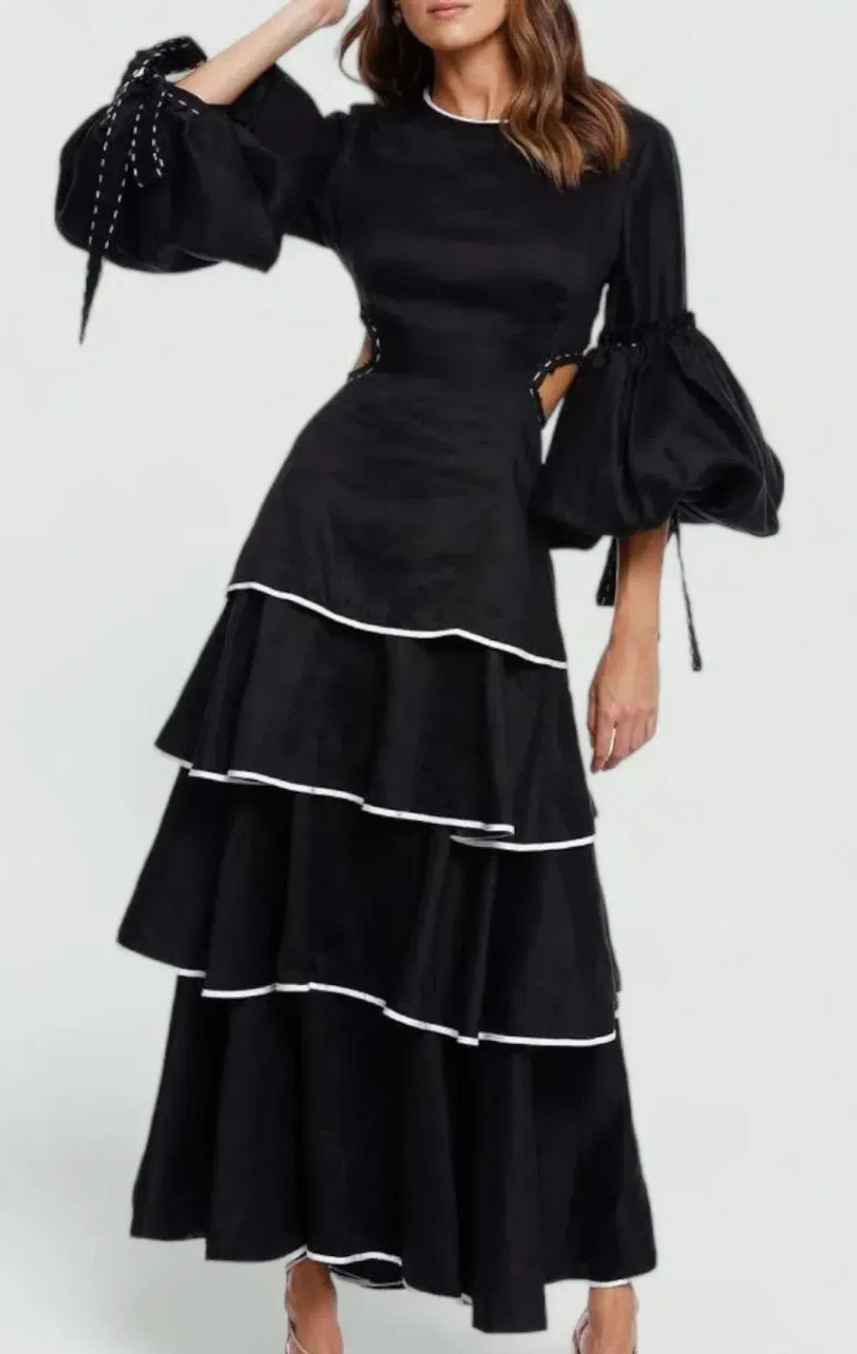 Aje Gracious Cut Out Dress Black Size 6 for rent on The Volte - main image
