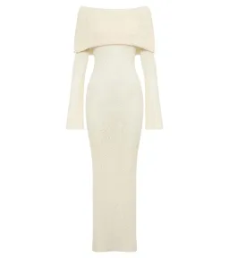 Meshki Marisol Off Shoulder Boucle Maxi Dress Cream Size 3XL / AU 18 for rent on The Volte - image 4