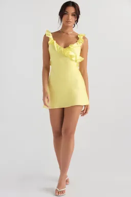House of CB Tink Buttercup Satin Ruffle Mini Dress Size 6 for rent on The Volte - image 1