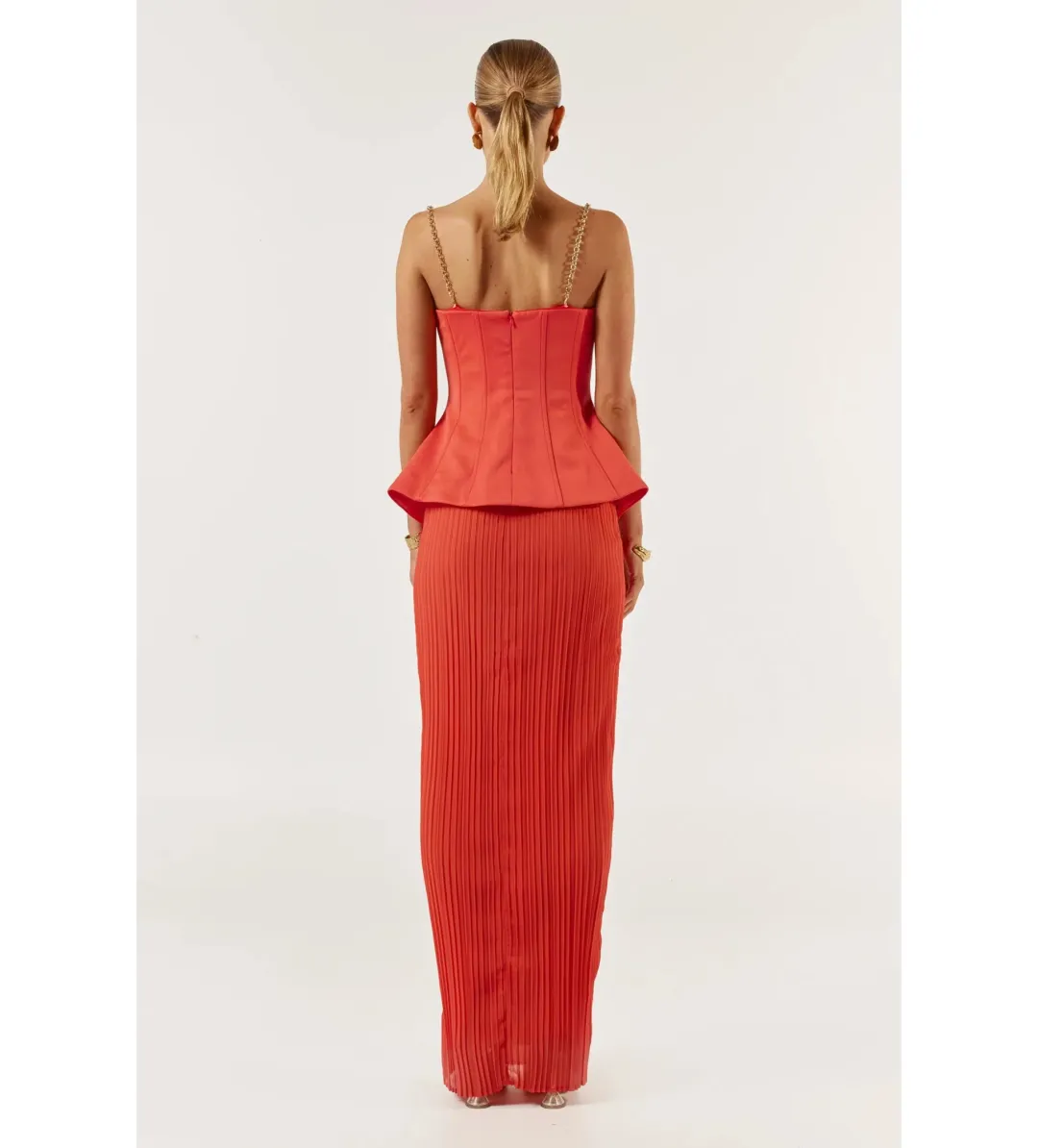 She is OLLÁ Marcelle Maxi Dress Red Size S/AU 8 for rent on The Volte - main image