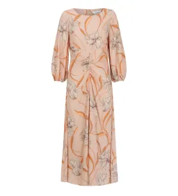 Morrison Martinique Rouched Midi Dress Blush Floral Print Size 4/AU 14 for rent on The Volte - image 5