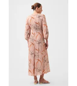 Morrison Martinique Rouched Midi Dress Blush Floral Print Size 4/AU 14 for rent on The Volte - image 3