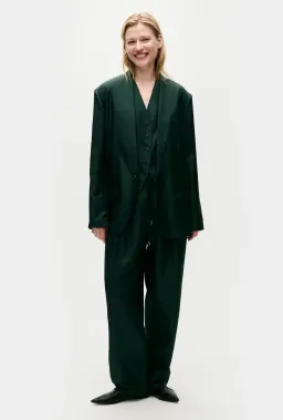 Silk Laundry Twill Miami Blazer Scarab Green Size 8/S for rent on The Volte - image 1