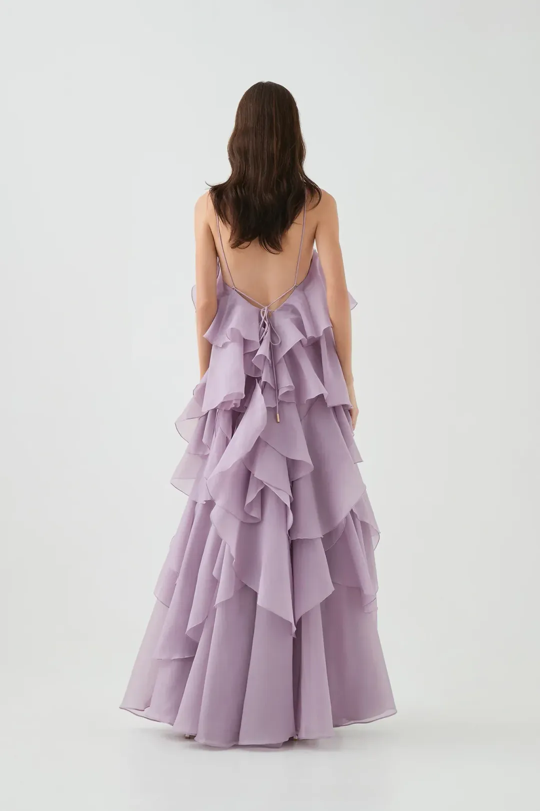 Aje Pandorea Layered Maxi Dress in Lilac Size 6 for rent on The Volte - main image