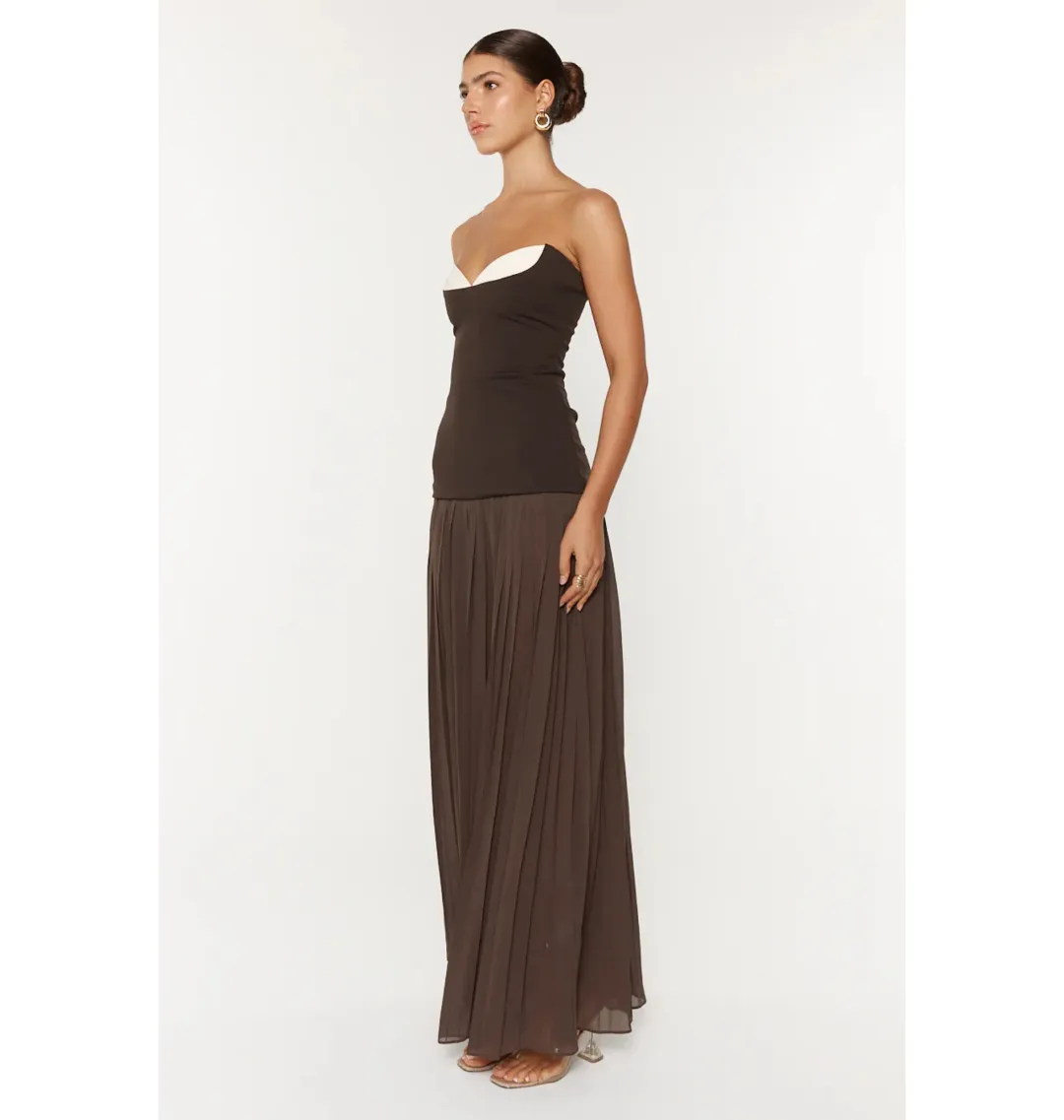 She Is Olla Nicolette Gown in Espresso Size AU 6 for rent on The Volte - main image