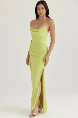 House Of CB Adrienne Lime Strapless Gown Maxi Size AU 6 for rent on The Volte - image 5