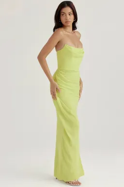 House Of CB Adrienne Lime Strapless Gown Maxi Size AU 6 for rent on The Volte - image 4