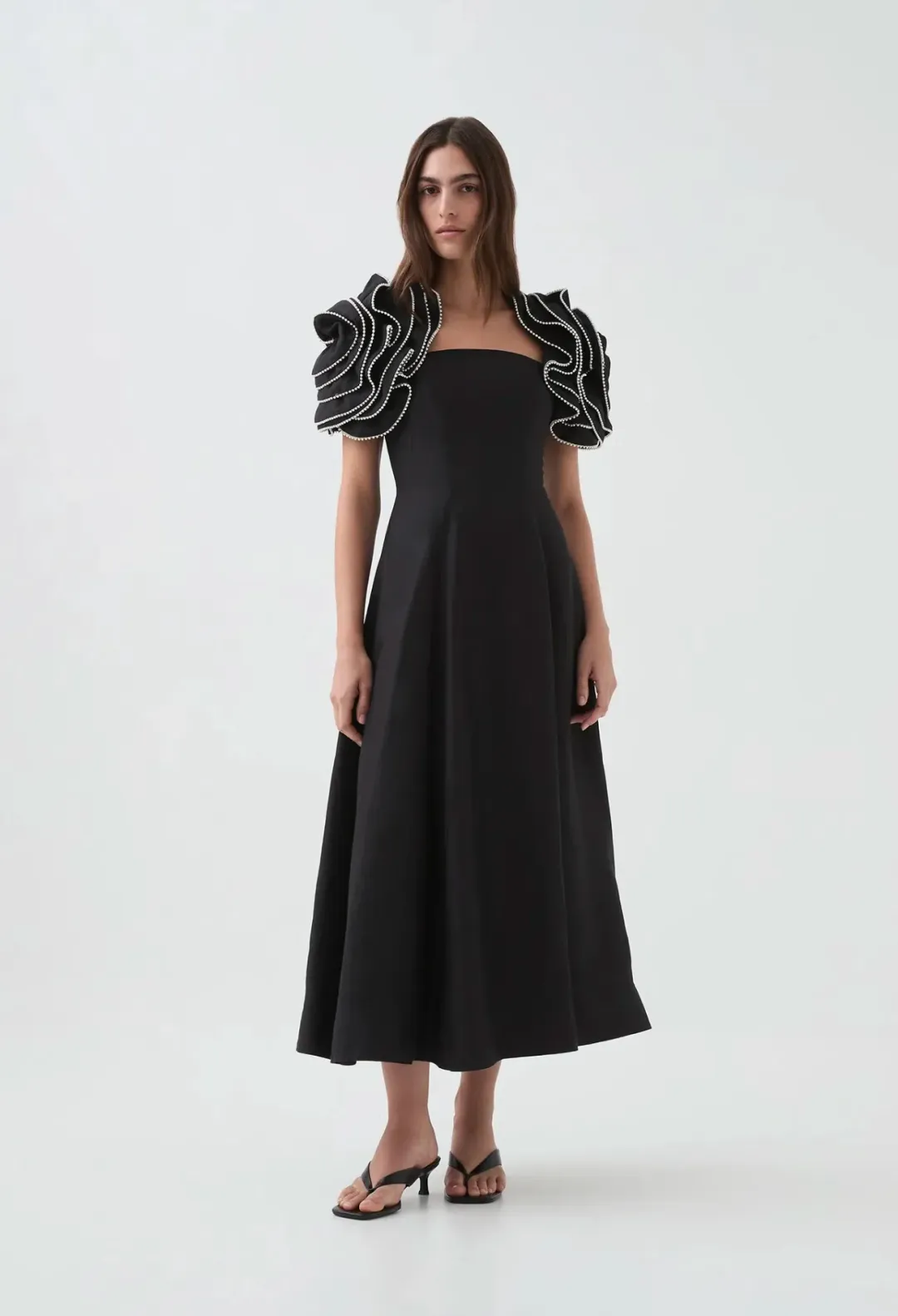 Aje Twyla Midi Dress Black Size AU 16 for rent on The Volte - main image