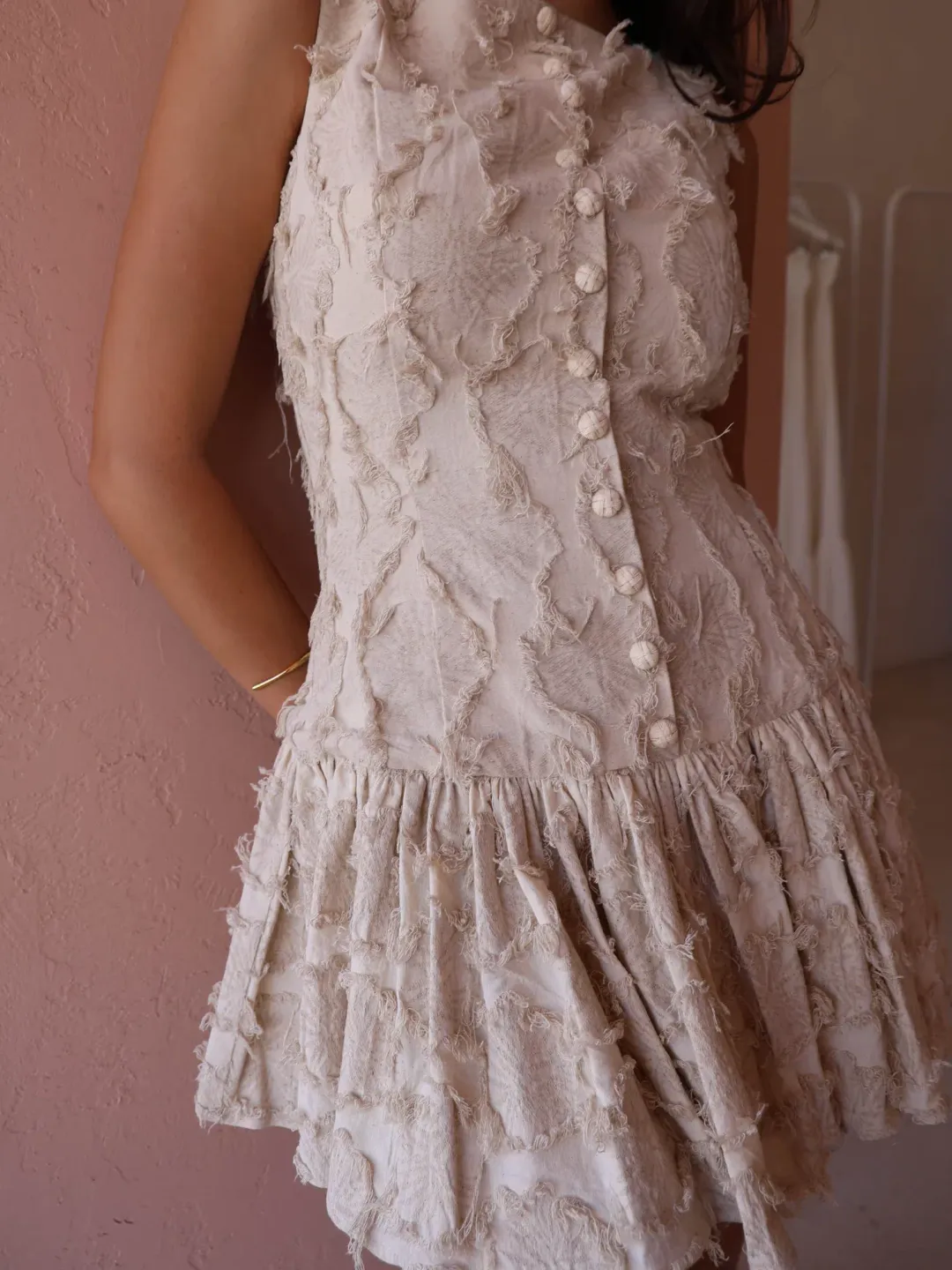 Roame Basil Mini Dress In Dandelion Size 10 for rent on The Volte - main image