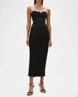 Rachel Gilbert Lorna Dress Gown Midi in Black Size 2 / Size AU 10  for rent on The Volte - image 2