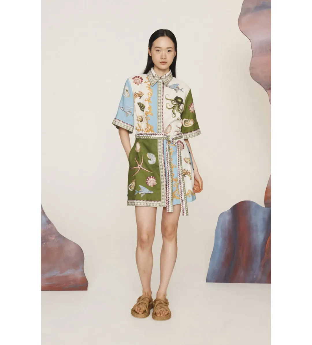 Alemais  Bath House Mini Dress Multi Size 6  for rent on The Volte - main image