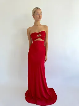 HNTR the Label Inka Gown Wine Size S / AU 8 for rent on The Volte - image 1