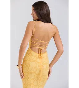 House of CB Joan Lace Up Back Maxi Dress Apricot Size XS/AU 6 for rent on The Volte - image 5