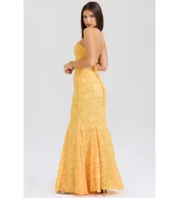 House of CB Joan Lace Up Back Maxi Dress Apricot Size XS/AU 6 for rent on The Volte - image 3