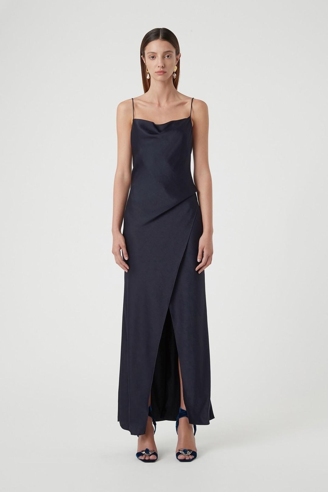 Bowery Slip Dress Navy Size 6 for rent on The Volte - main image