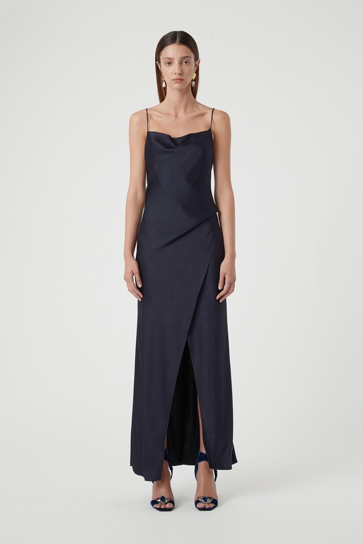 Bowery Slip Dress Navy Size 6 for rent on The Volte - main image