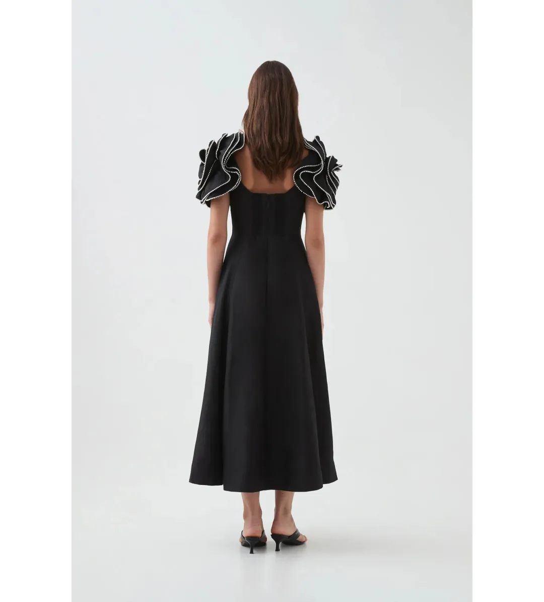 Aje Twyla Midi Dress Black Size 12 for rent on The Volte - main image