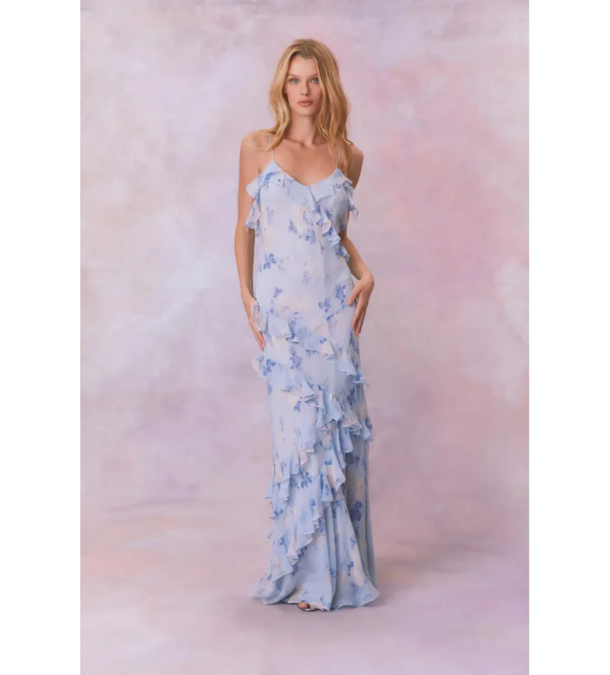 LoveShackFancy Whisper Blue Rialto Maxi in Blue Size US4/ AU 8 for rent on The Volte - main image