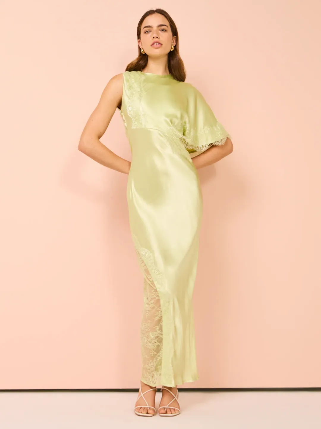 Nicky Asymmetric Sleeve Maxi Dress Size S/ AU 8  for rent on The Volte - main image