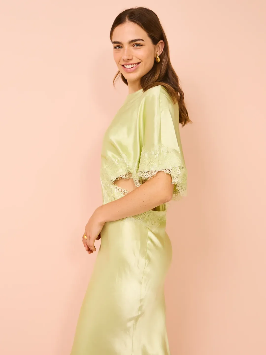 Nicky Asymmetric Sleeve Maxi Dress Size S/ AU 8  for rent on The Volte - main image