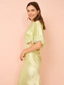 Nicky Asymmetric Sleeve Maxi Dress Size S/ AU 8  for rent on The Volte - image 3