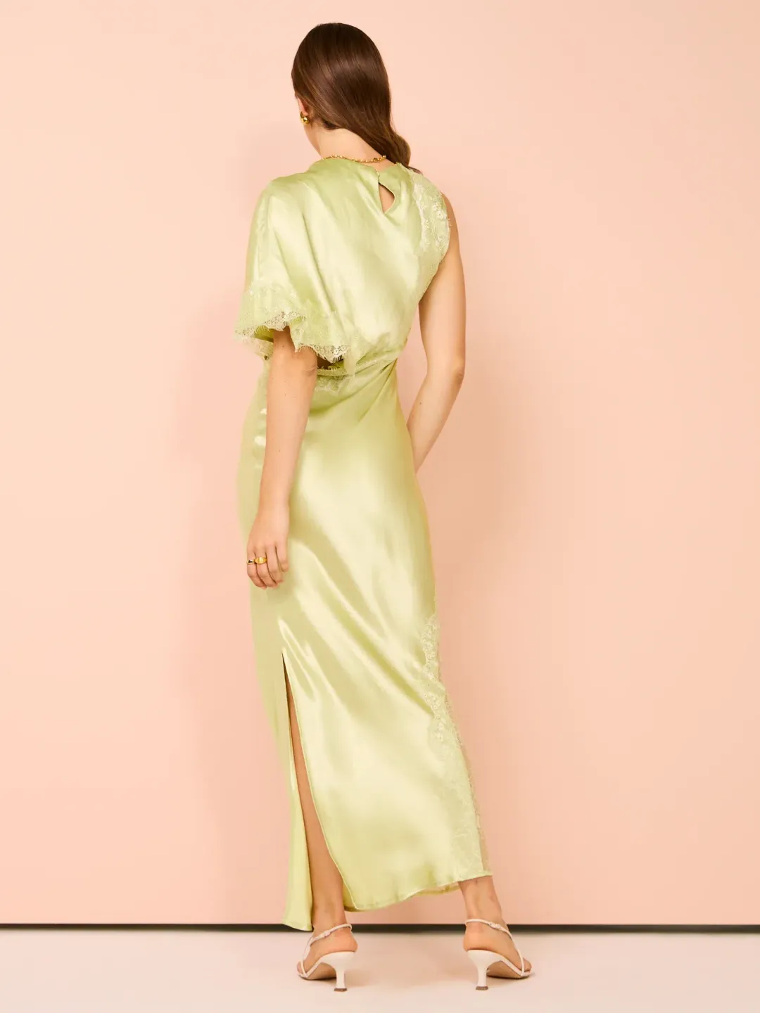 Nicky Asymmetric Sleeve Maxi Dress Size S/ AU 8  for rent on The Volte - main image