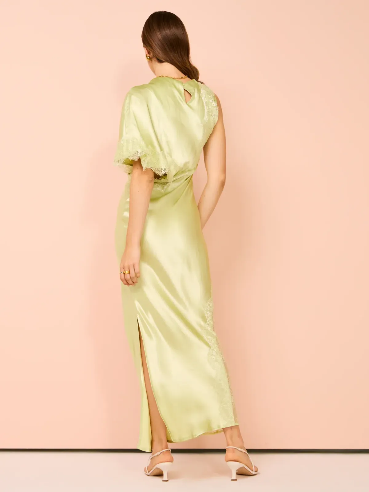 Nicky Asymmetric Sleeve Maxi Dress Size S/ AU 8  for rent on The Volte - main image