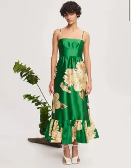 Alemais Sage Midi Dress Floral Size 10 for rent on The Volte - image 2
