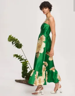 Alemais Sage Midi Dress Floral Size 10 for rent on The Volte - image 1