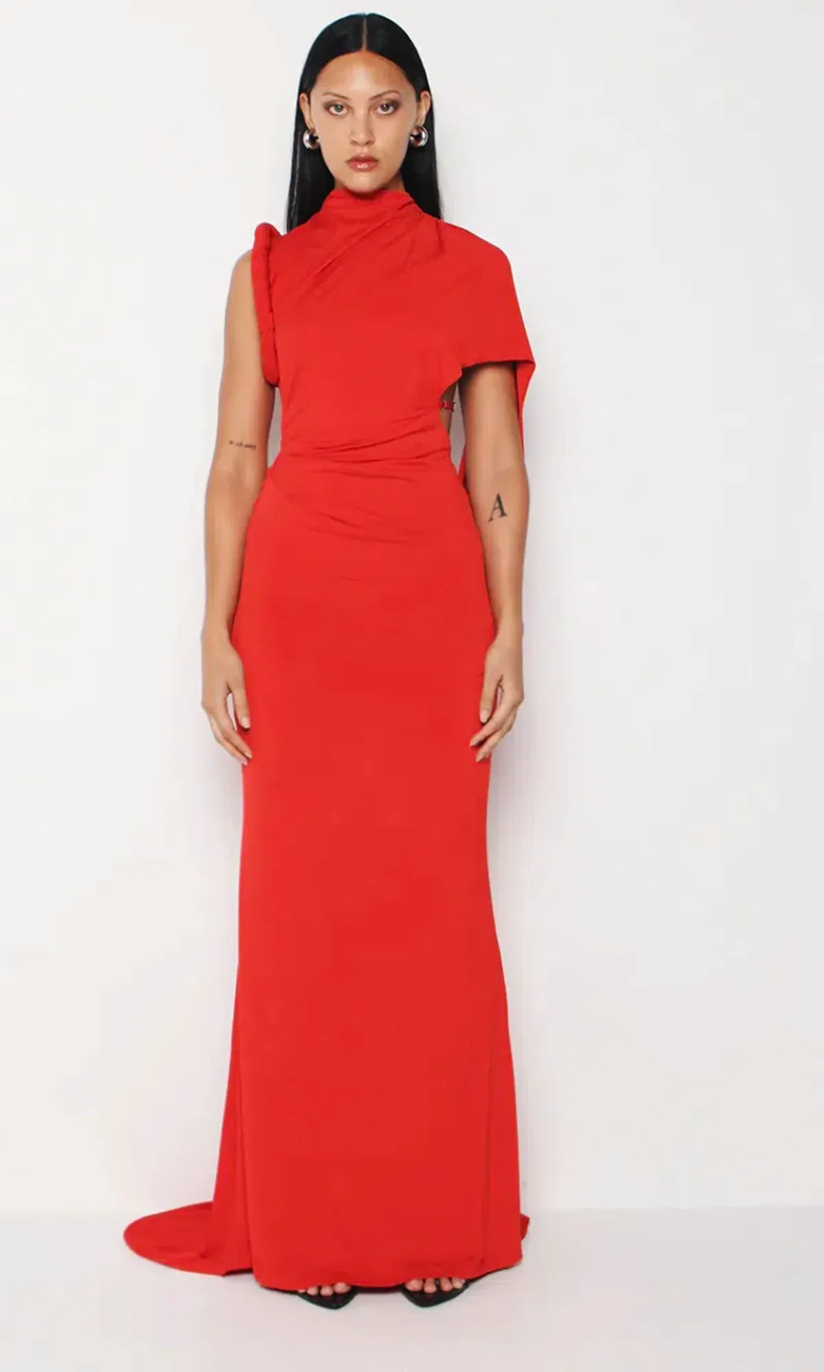 Kourh NEON MAXI DRESS | RED - Size small for rent on The Volte - main image